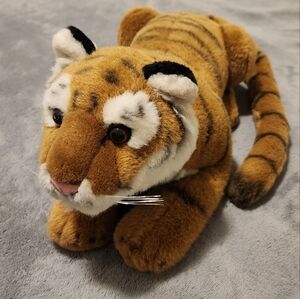 Plush Tiger Stuffed Animal Toy - Brown and White